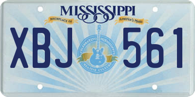 MS license plate XBJ561