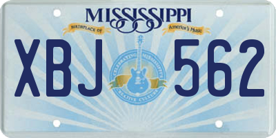 MS license plate XBJ562