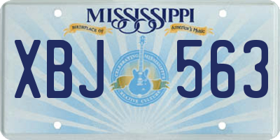 MS license plate XBJ563