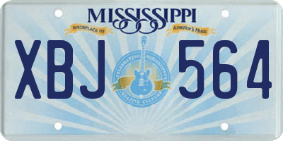 MS license plate XBJ564