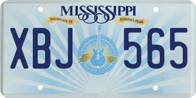 MS license plate XBJ565