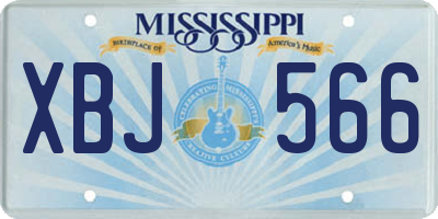 MS license plate XBJ566
