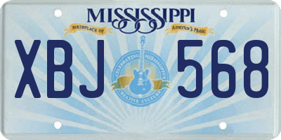 MS license plate XBJ568