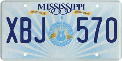 MS license plate XBJ570