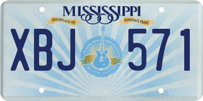 MS license plate XBJ571