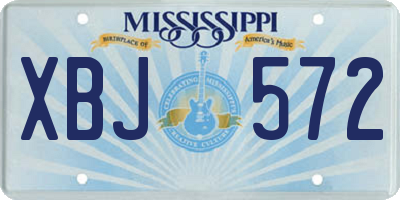 MS license plate XBJ572