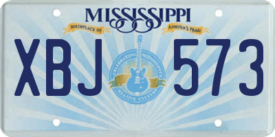 MS license plate XBJ573