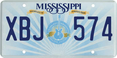 MS license plate XBJ574