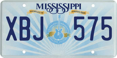 MS license plate XBJ575