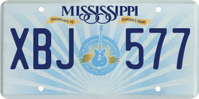 MS license plate XBJ577