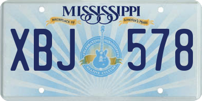MS license plate XBJ578