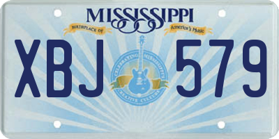 MS license plate XBJ579