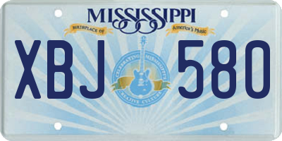 MS license plate XBJ580