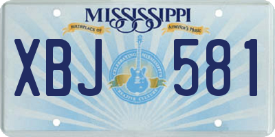 MS license plate XBJ581