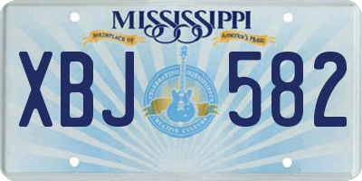 MS license plate XBJ582