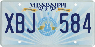 MS license plate XBJ584