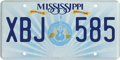 MS license plate XBJ585