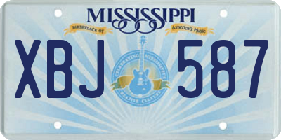 MS license plate XBJ587