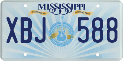 MS license plate XBJ588