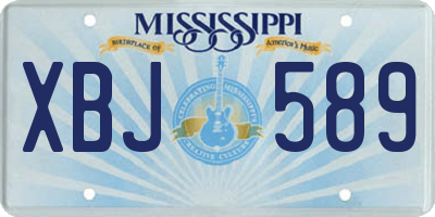 MS license plate XBJ589