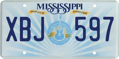 MS license plate XBJ597