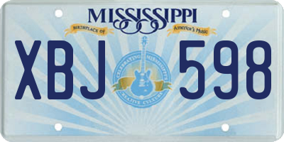 MS license plate XBJ598