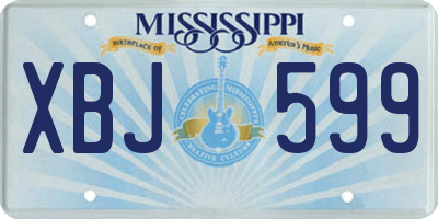 MS license plate XBJ599