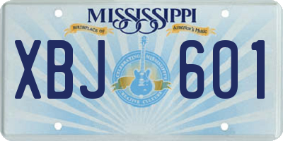 MS license plate XBJ601