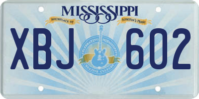 MS license plate XBJ602