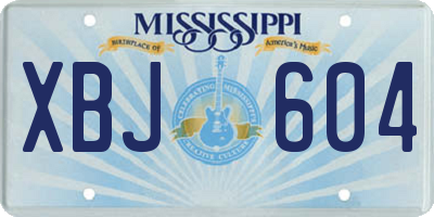 MS license plate XBJ604
