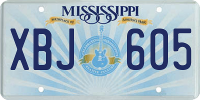 MS license plate XBJ605