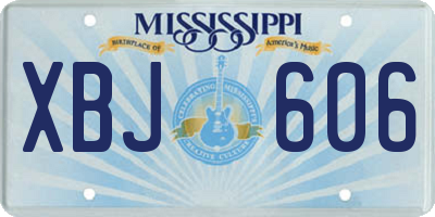 MS license plate XBJ606