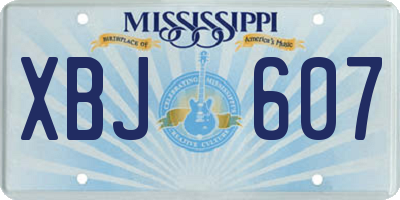 MS license plate XBJ607
