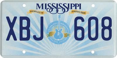 MS license plate XBJ608