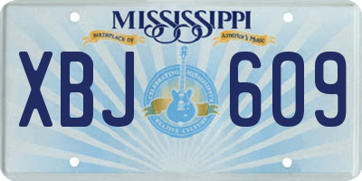 MS license plate XBJ609