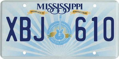 MS license plate XBJ610