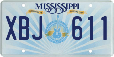 MS license plate XBJ611