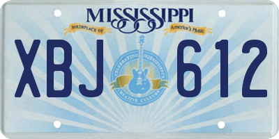 MS license plate XBJ612
