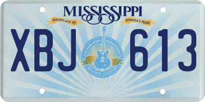 MS license plate XBJ613