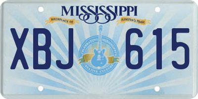 MS license plate XBJ615