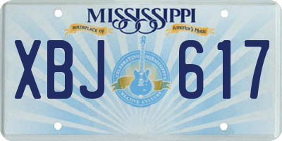MS license plate XBJ617