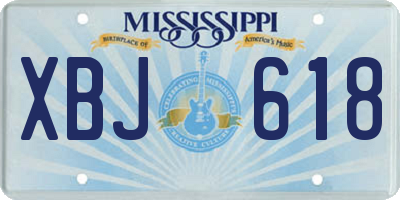 MS license plate XBJ618
