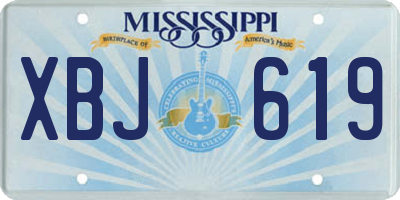 MS license plate XBJ619
