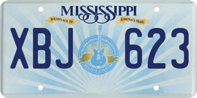 MS license plate XBJ623