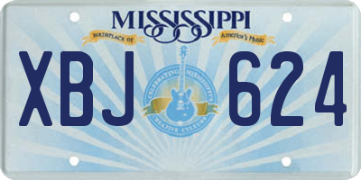MS license plate XBJ624
