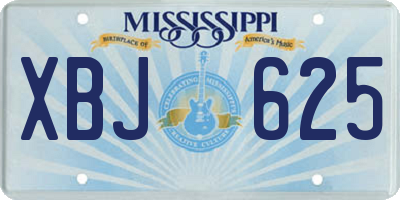 MS license plate XBJ625