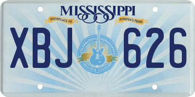 MS license plate XBJ626
