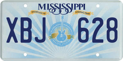 MS license plate XBJ628