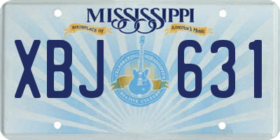 MS license plate XBJ631