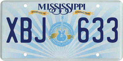 MS license plate XBJ633